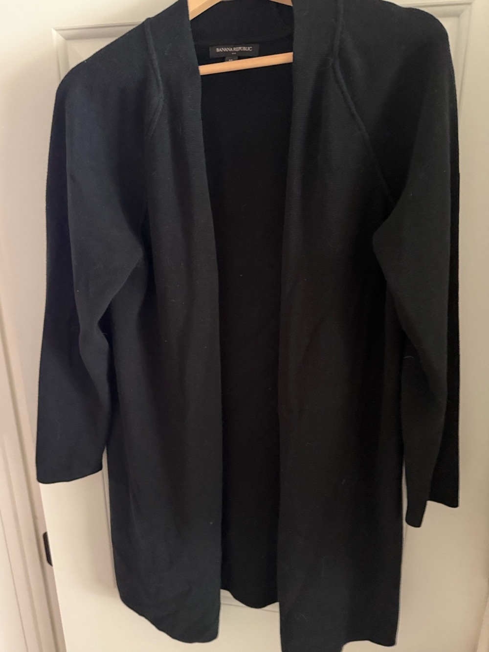 Banana Republic open front long black Sweater women’s - size M